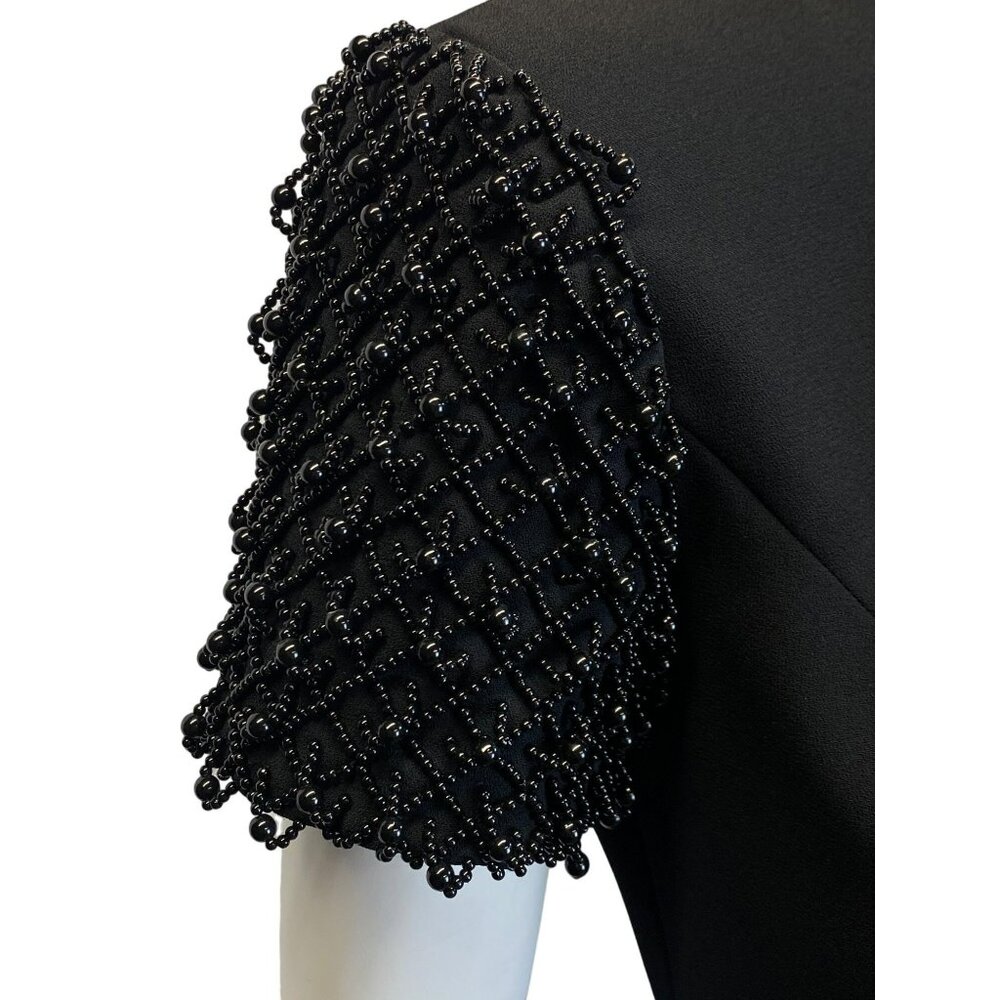 Vintage Womens Black Dress Donna Morgan Petites size 6 Wedding Cocktail Elegant - Picture 2 of 9